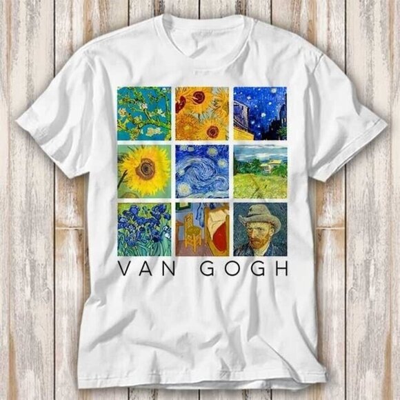 Samantha S Other - Van Gogh Starry Night Sunflowers Painting Art Graphic T-Shirt Gift Tee 90